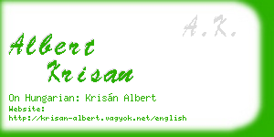 albert krisan business card