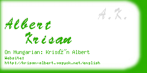 albert krisan business card